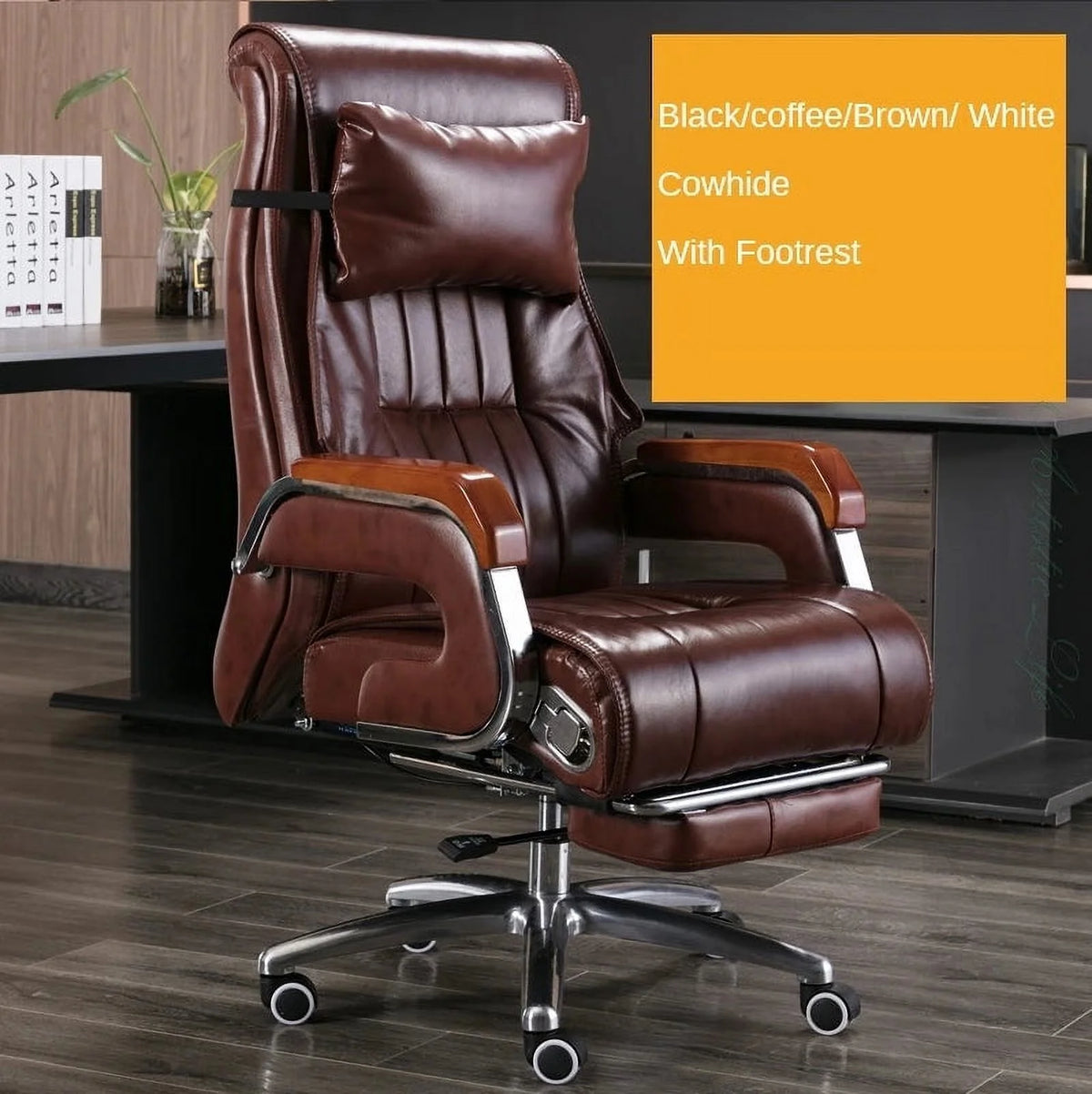Cowhide Reclining Massage Office Chair P98153