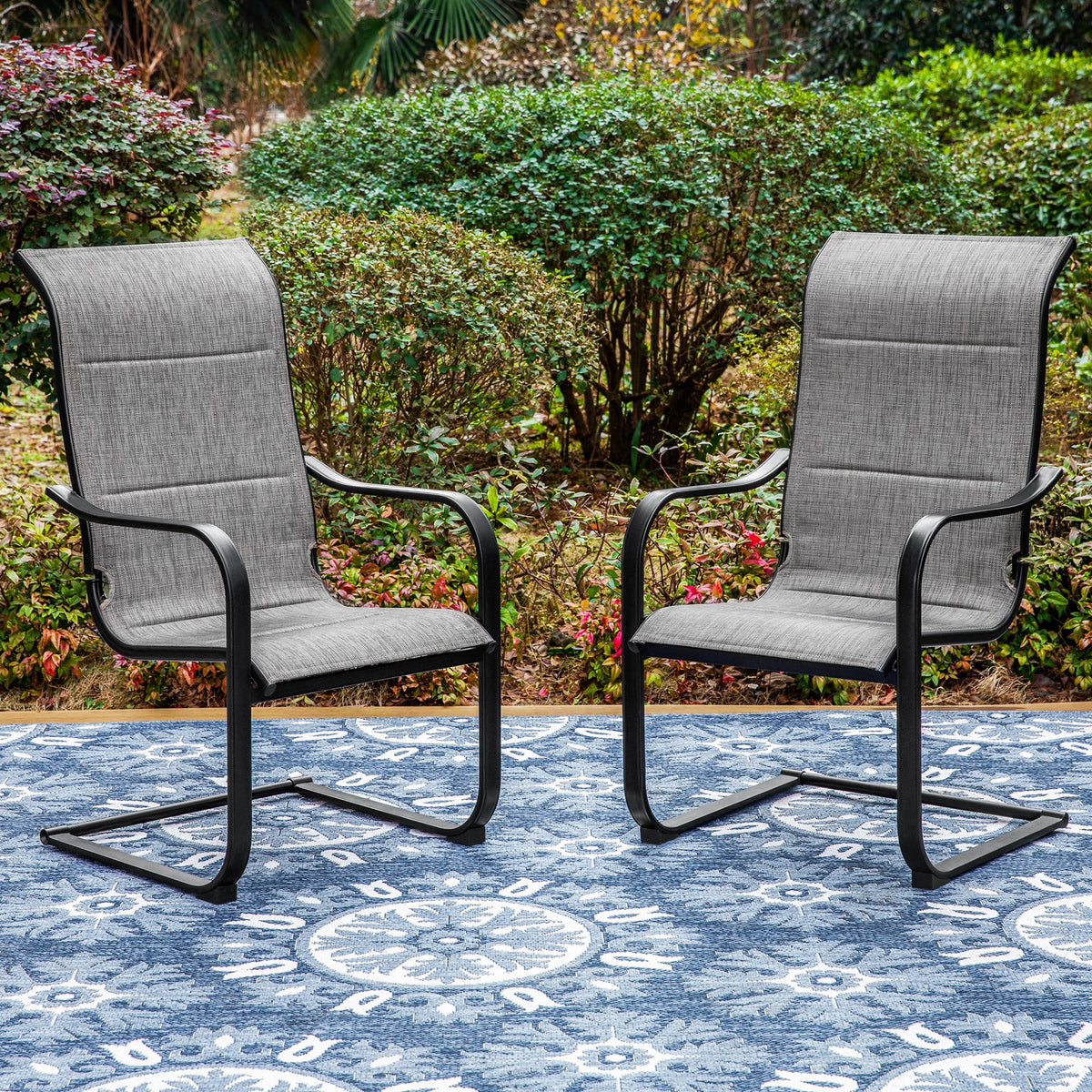 7 Pieces Outdoor Patio Dining Set with 6 Textilene Chairs and Extendable Dining Table R7725