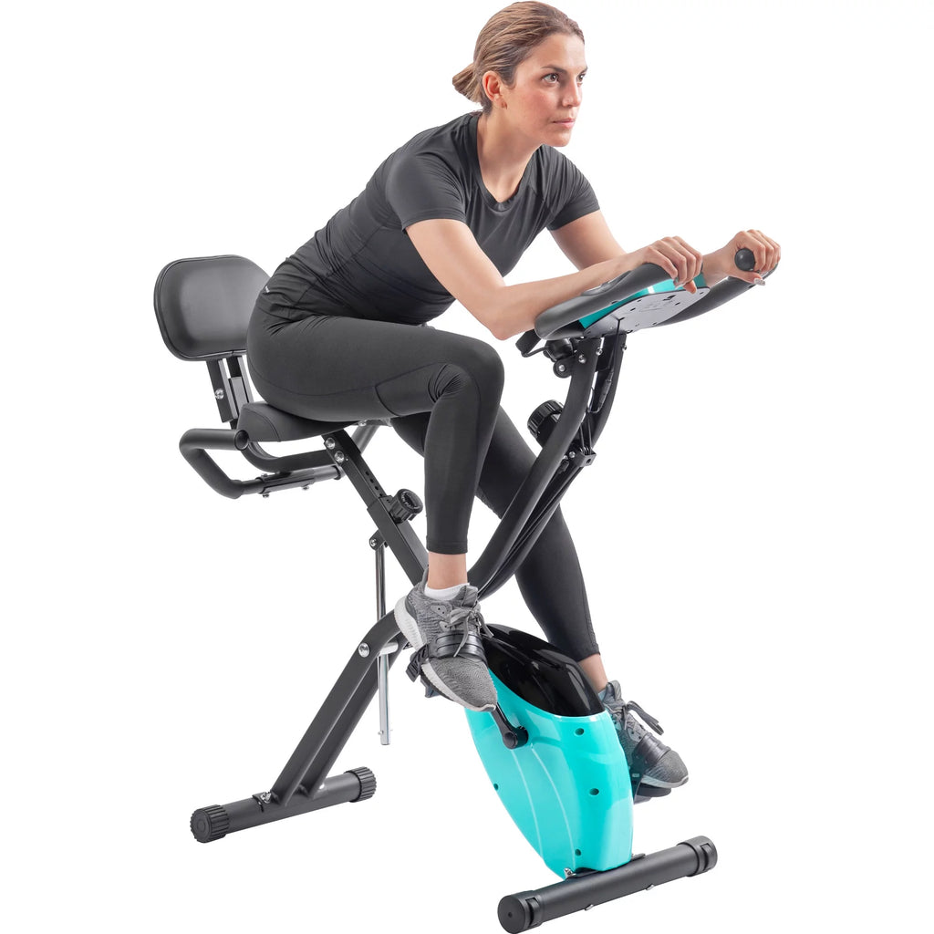 Folding Exercise Bike with Adjustable Resistance and Backrest B257