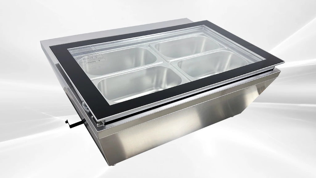 4 pan Countertop Gelato Ice Cream Display J14885
