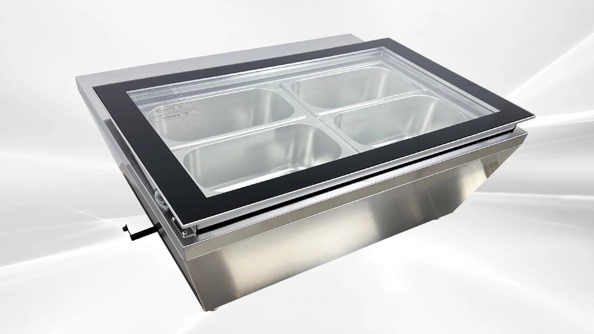 4 pan Countertop Gelato Ice Cream Display J14885