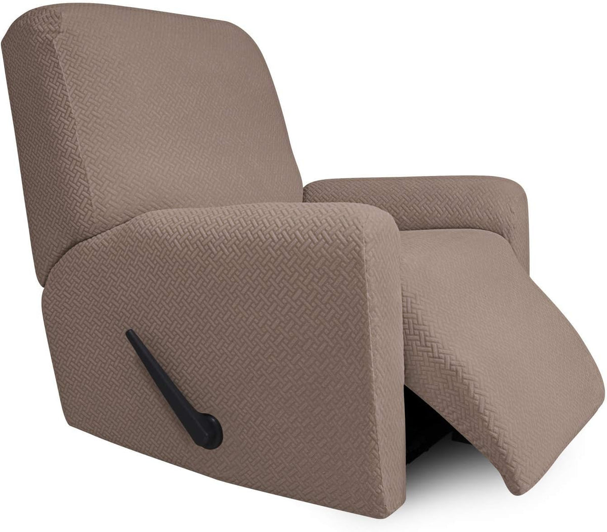 4-Piece Stretch Jacquard Recliner Sofa Cover with Elastic Loop, Dark Gray G767