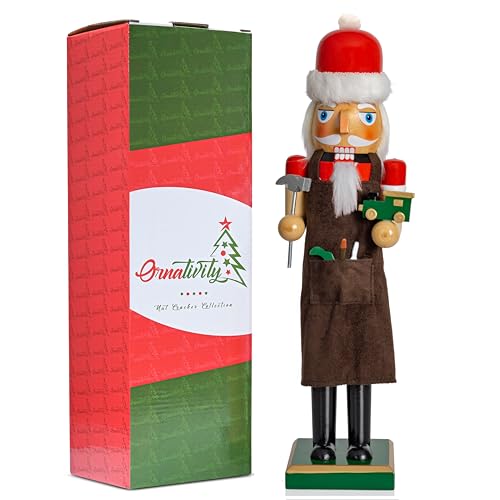 Red and Green Wooden Nutcracker Doll 15" Z464370