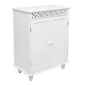 White Glossy Double Door Bathroom Storage Cabinet F389
