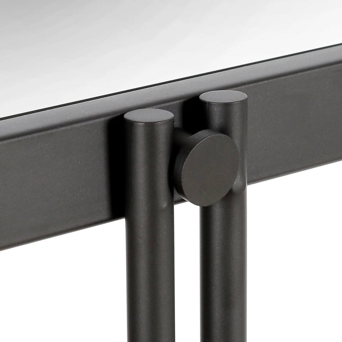 Blackened Bronze Metal Desk with Glass Top H49418