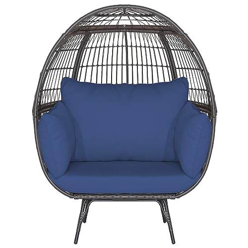 Oversized Wicker Egg Chair with 4 Cushions E4733