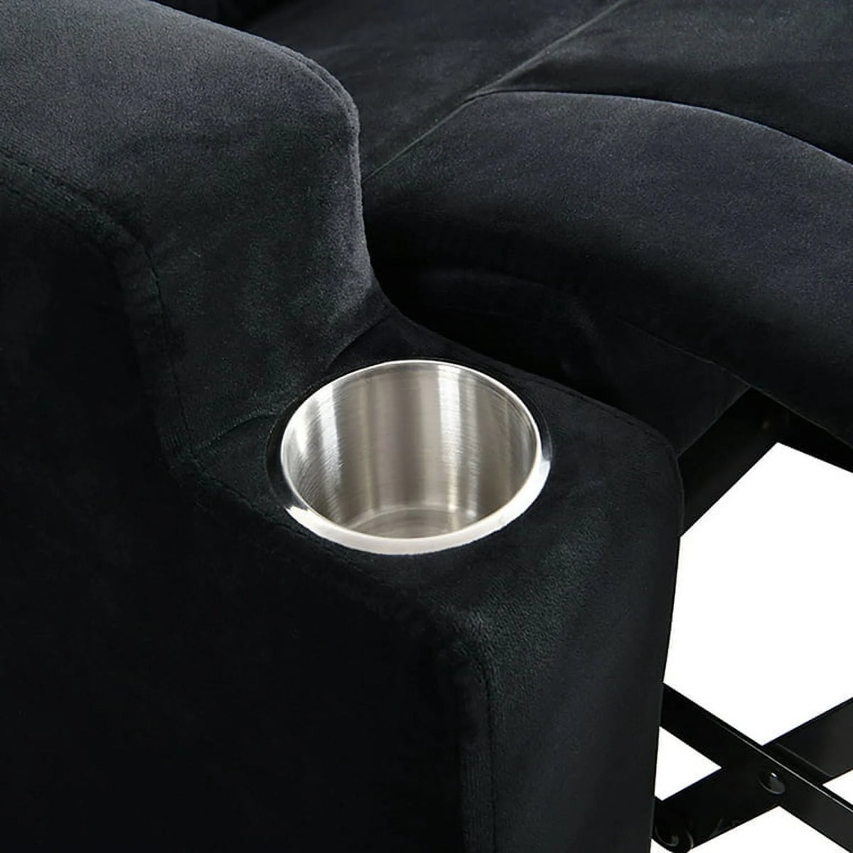 Kids Velvet Recliner Chair with Cup Holder and Footrest D997