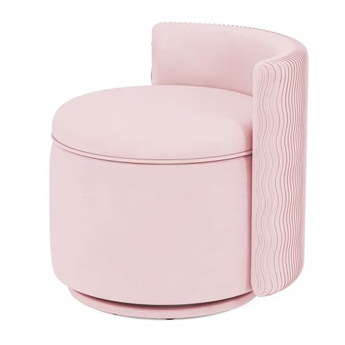 Velvet Upholstered Swivel Accent Chair with Storage H652