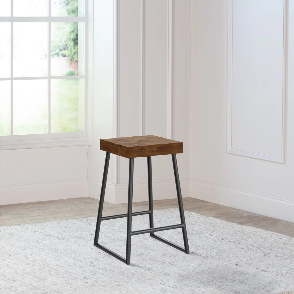 Natural Sheesham Wood Backless Counter Height Stool W367