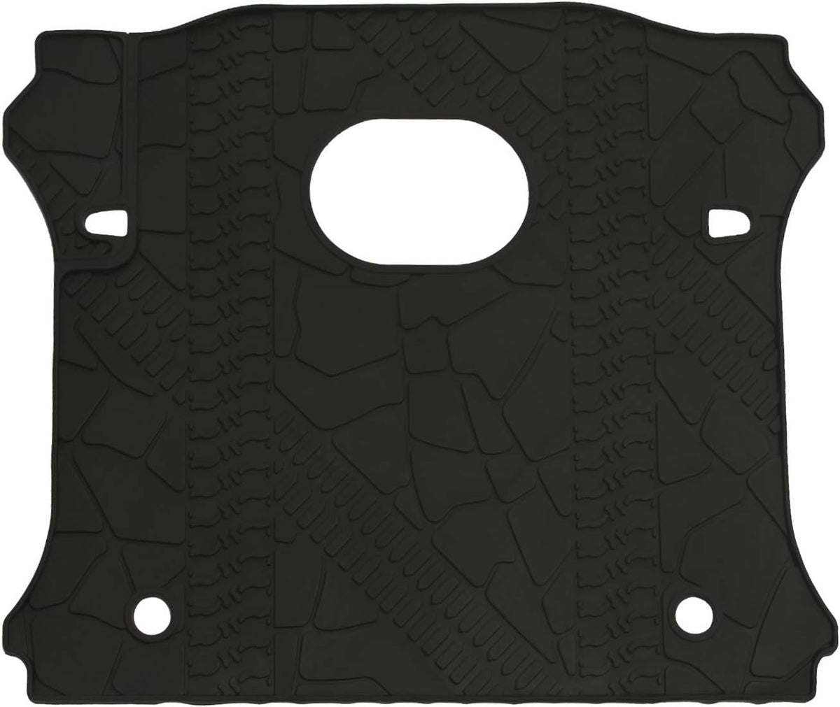 Black Rear Trunk Cargo Floor Mat for 4 Door Wrangler with Subwoofer Mat Cutout D740585