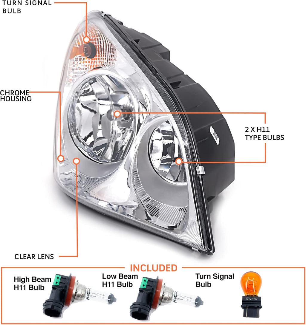 Freightliner Cascadia Halogen Headlight Lamp Driver & Passenger Side R2375