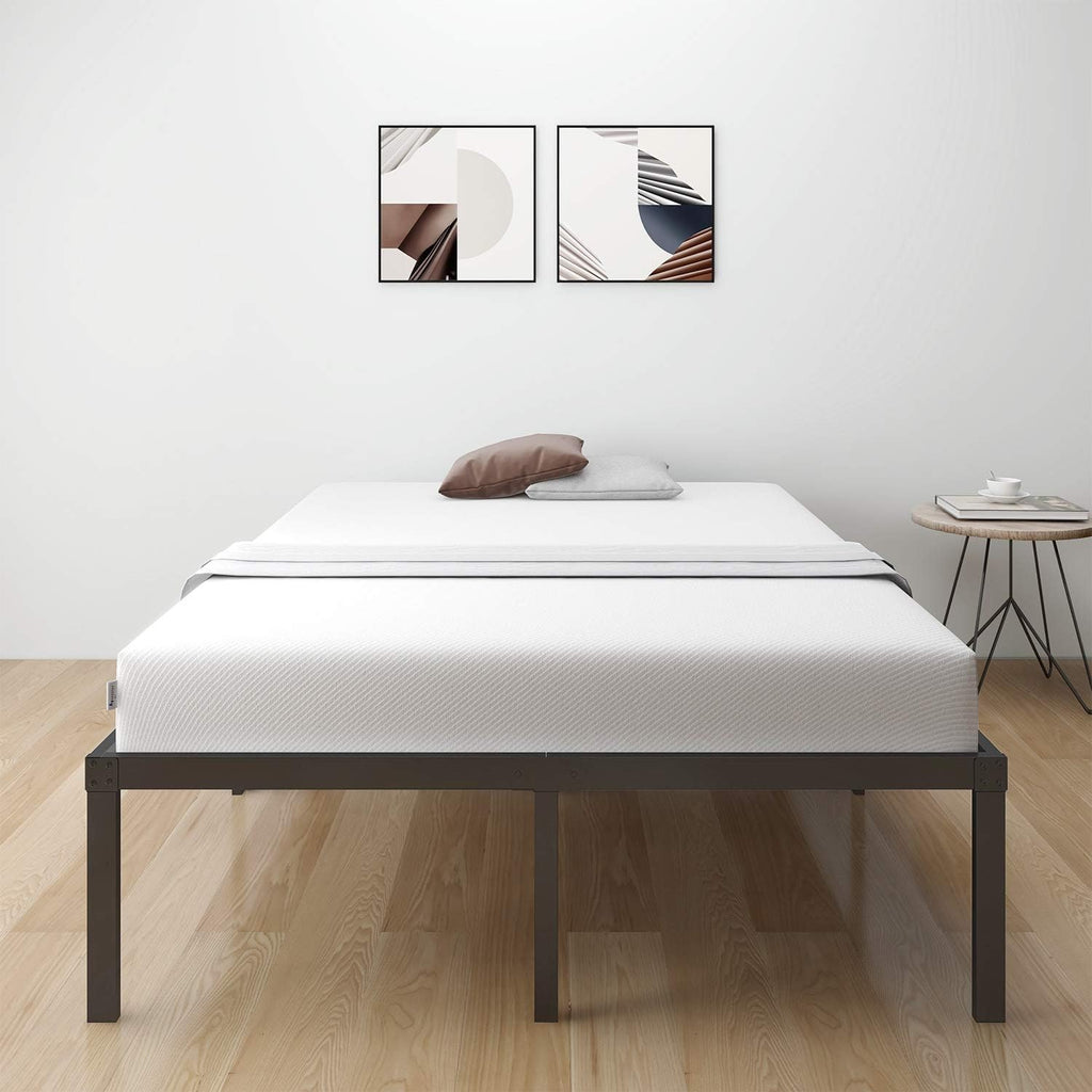 18 Inch Metal Platform Bed Frame Queen Black W85429