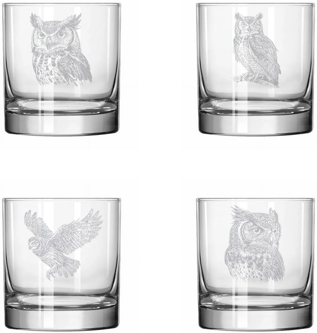 Set of 4 Glass 11 oz Rocks Whiskey Q618993