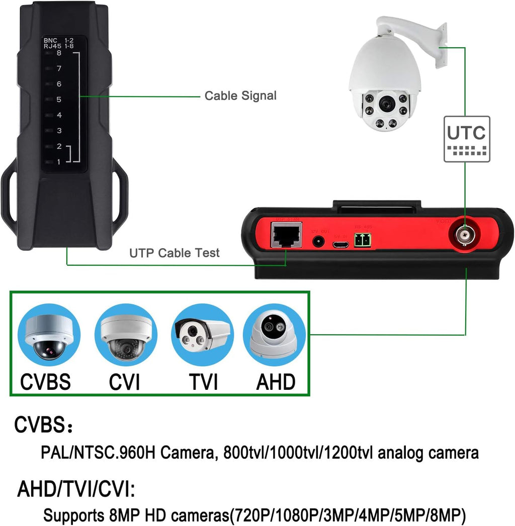 5'' Wrist CCTV Tester Analog Camera Monitor, Pack of 2 R13838