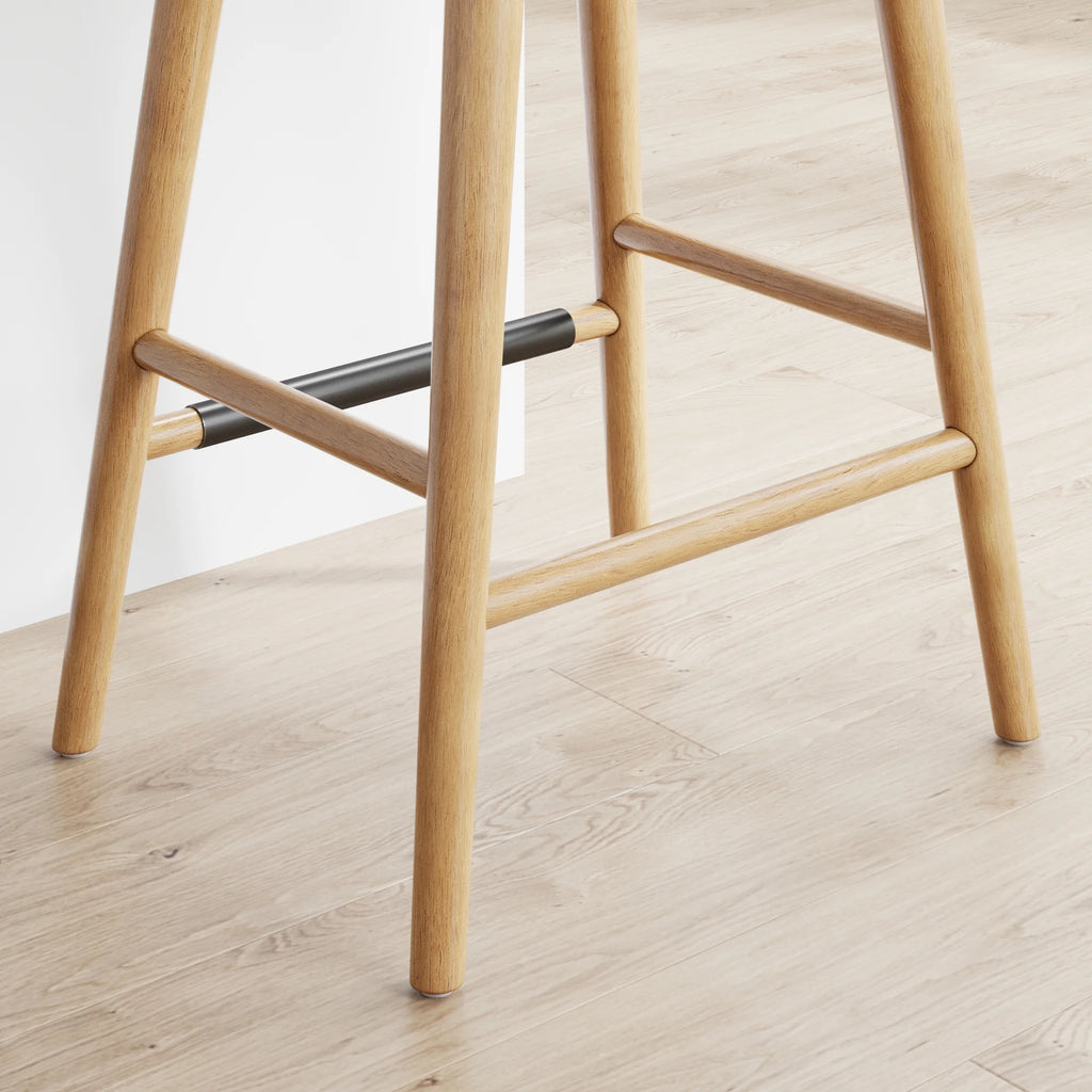 Chestnut Brown Wood Barstool with Leather Removable Cushion X3674