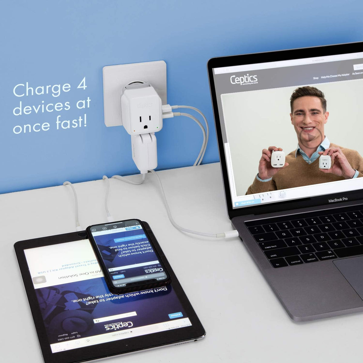International Travel Plug Adapter Set with Dual USB & USB-C A26015
