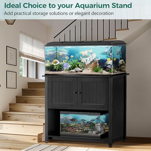 Fish Tank Stand with Cabinet, Metal, 1000LBS O16313