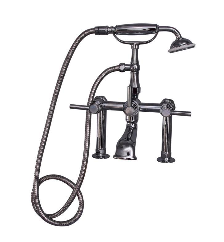 Deck Mount Tub Faucet with Lever Handles and Hand Shower L1048