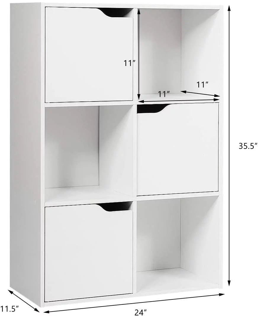 White 6-Cube Storage Organizer Cabinet D9454