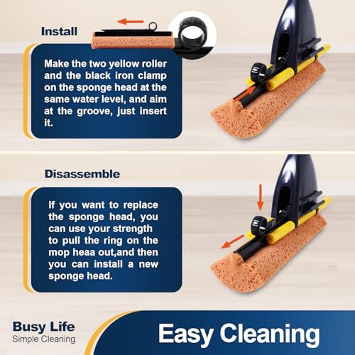 Sponge Mop with 2 Sponge Heads D856068