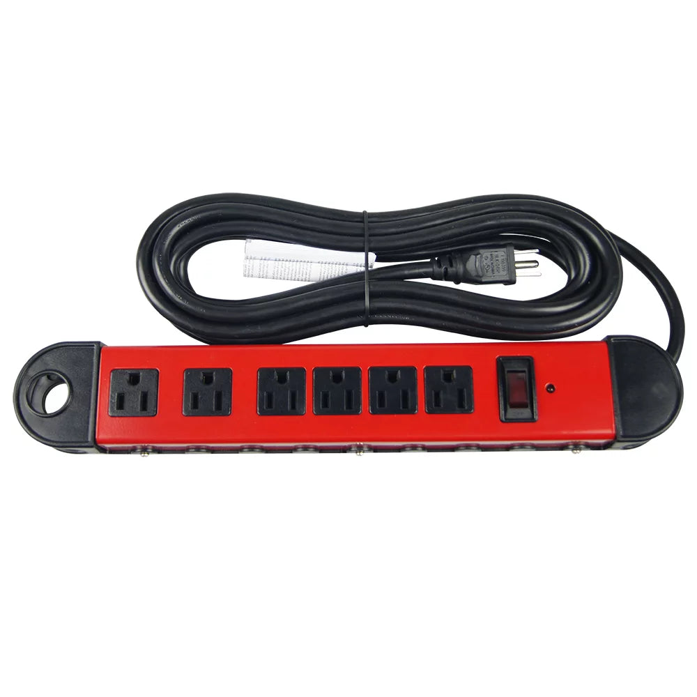 6-Outlet 15ft Cord Metal Surge with 500-Joule Protection X2956