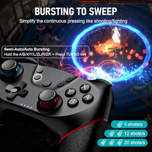 2 Pack Wireless Pro Controller for Switch 2/Lite/OLED with Hall Effect S8126