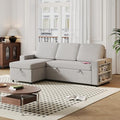 86 Inch Reversible Sleeper Sectional Sofa with Pull Out Couch Bed M4221