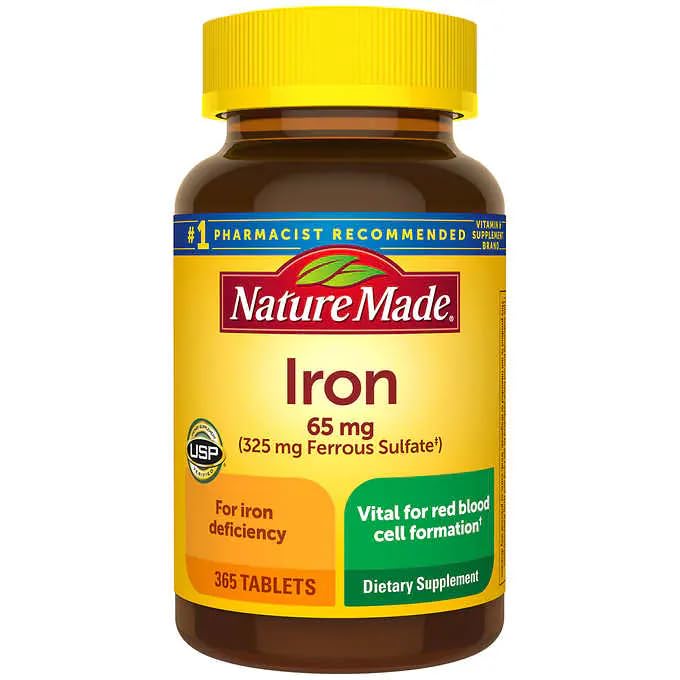Iron 65 mg Tablets, 365 Tablets K30148