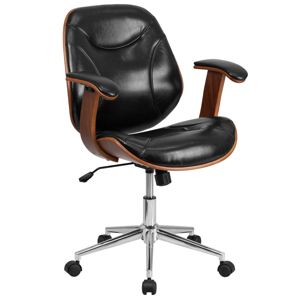 Black Faux Leather Ergonomic Office Chair G239409