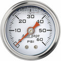 Fuel Pressure Gauge 1.5in Liquid Filled Mechanical 0-60 PSI White Pack of 2 O664