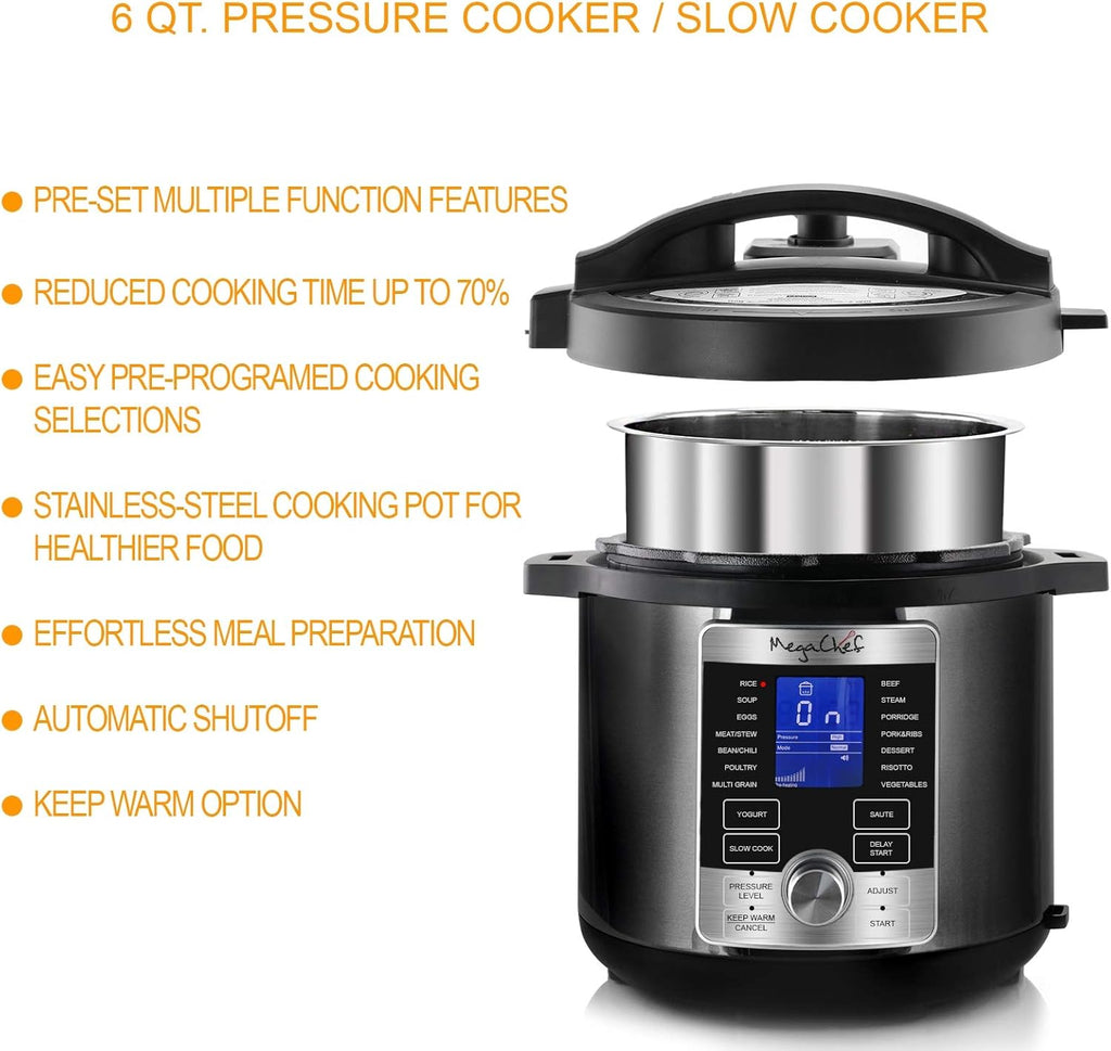 6 Quart Stainless Steel Electric Digital Pressure Cooker N187112