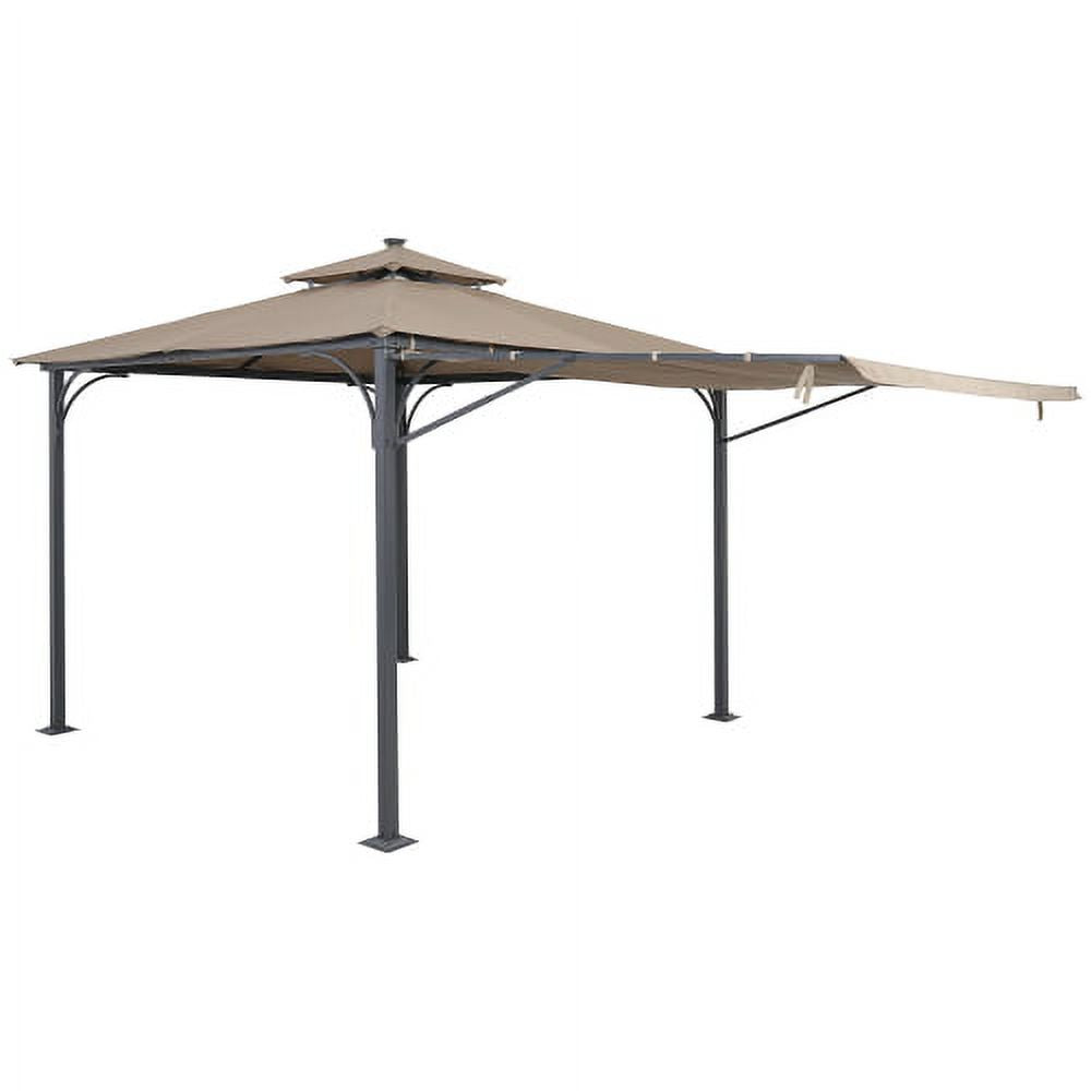 Brown 9.8ft.L x 9.8ft.W Gazebo with LED Light Q4300