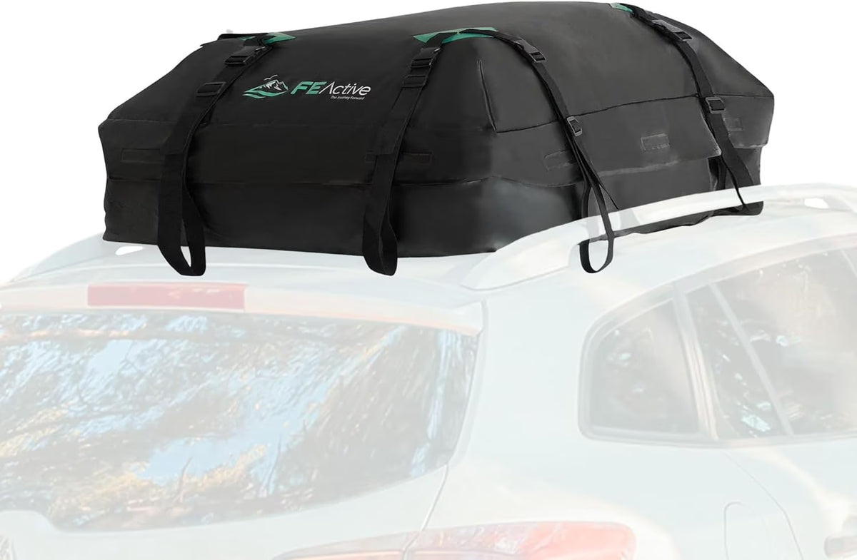 Waterproof 15 Cubic ft. Roof Cargo Carrier with Straps G75176