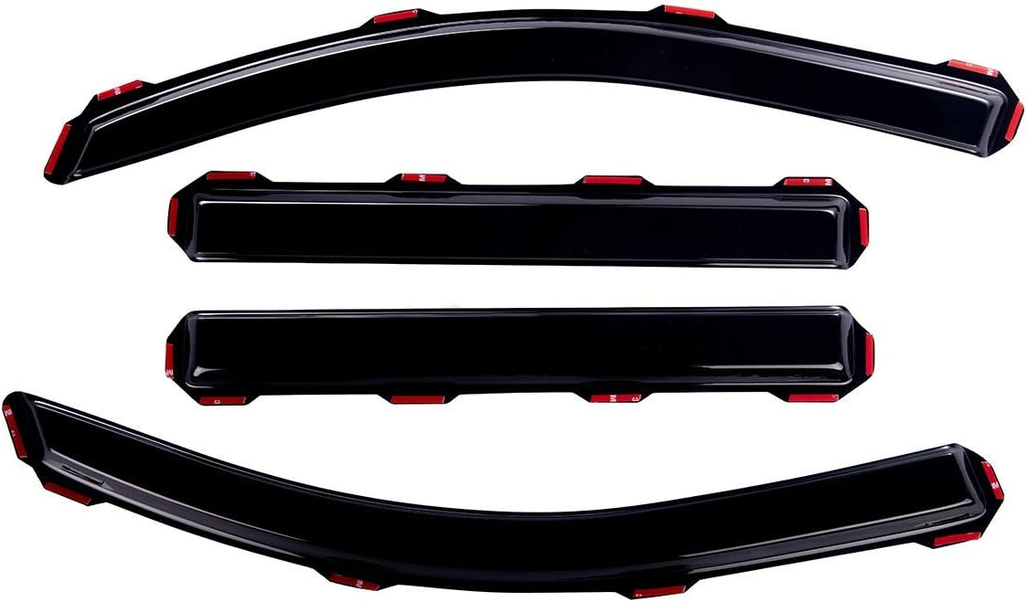 4 PCS Dark Smoke In-Channel Side Window Deflector Rain Guard T876928