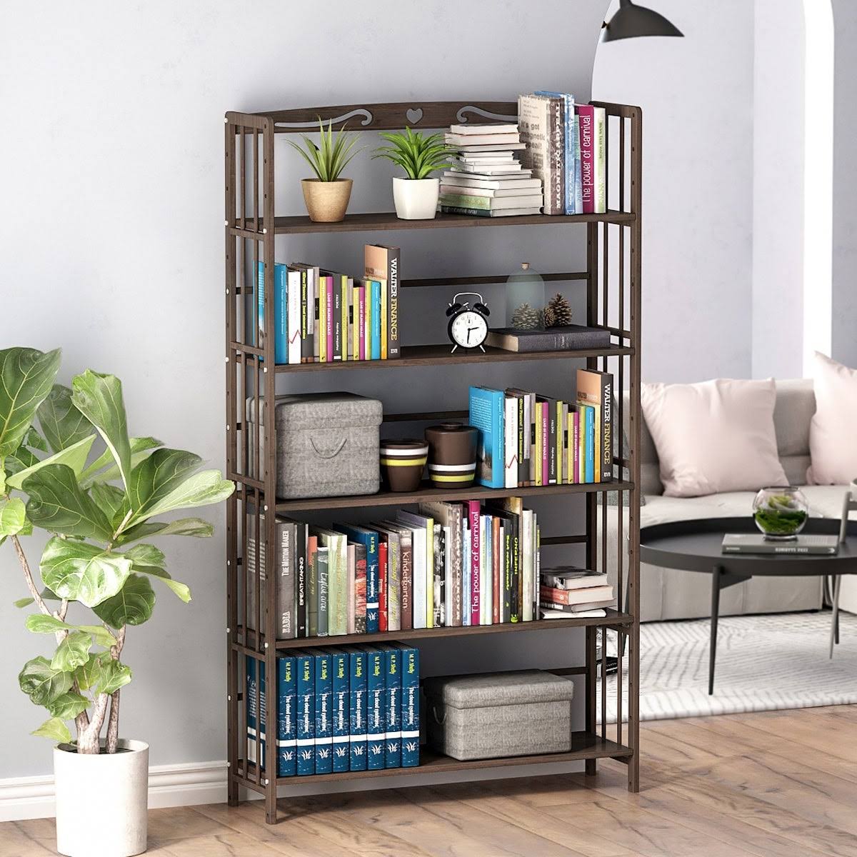 5 Shelf Solid Wood Bookshelf P5917