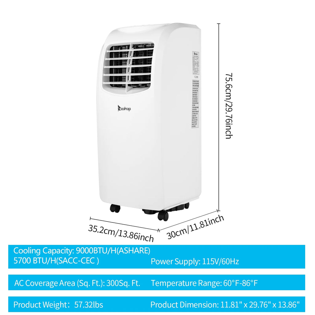 Portable Air Conditioner, 8,000 BTU, White T10933