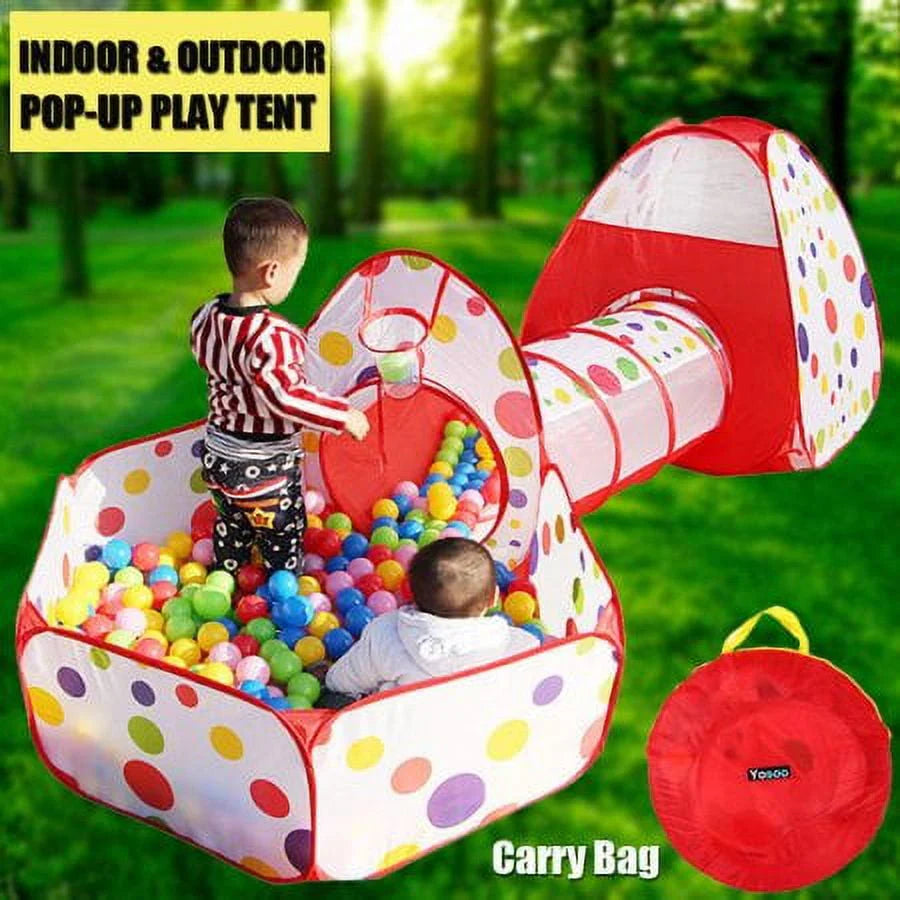 Kids Play Tent with Tunnel and Ball Pit L820380