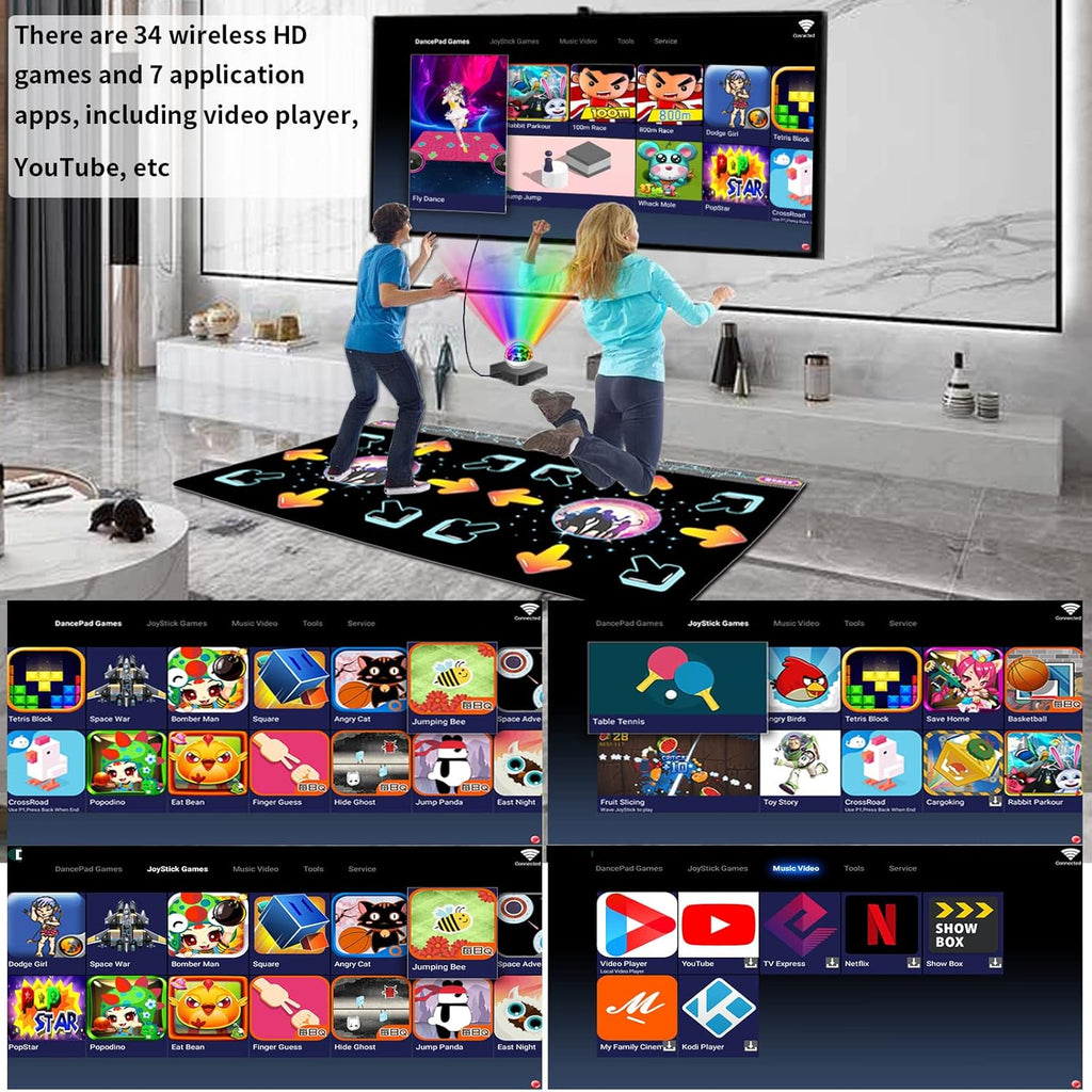 Double Dance Mat with 2.4G Wireless Handle C168
