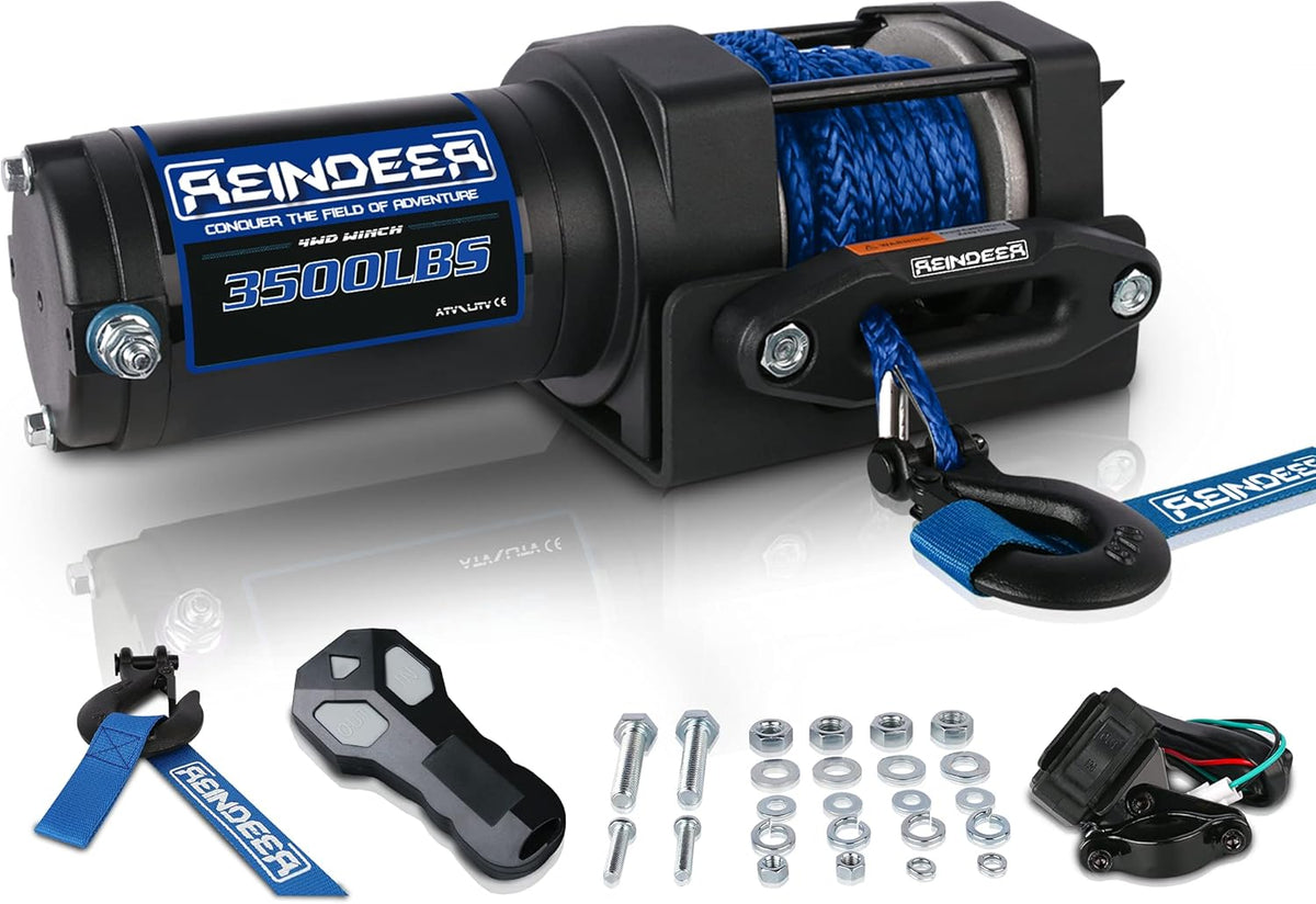 12V 4500 lb Electric Winch Kit with Steel Cable and Wireless Remote F502