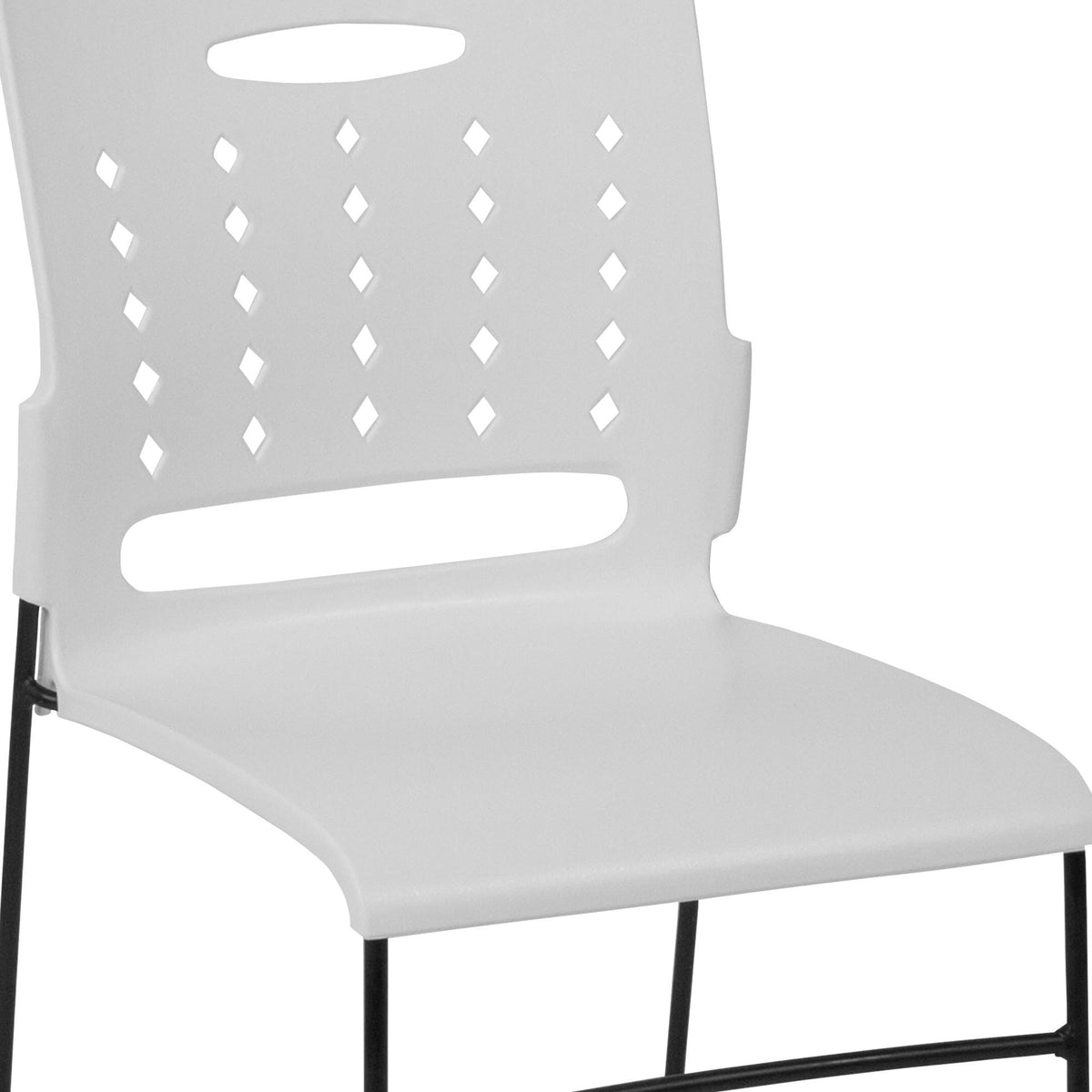 White Sled Base Stack Chair with Air-Vent Back C222