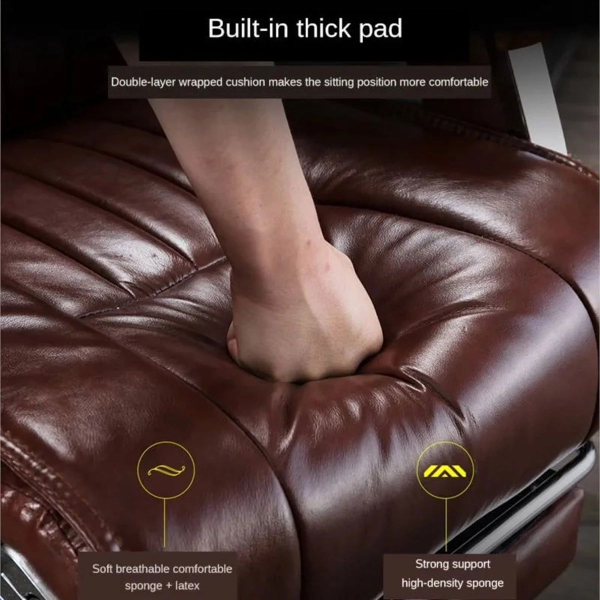 Cowhide Reclining Massage Office Chair P98153