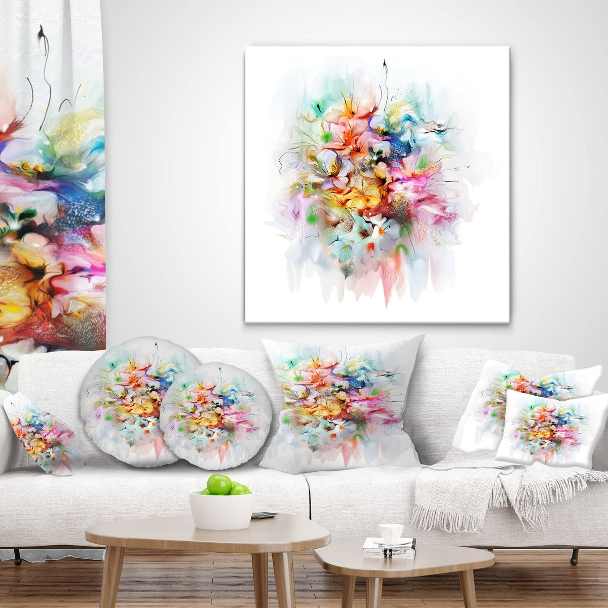 Watercolor Flowers Floral Canvas Art Print N145627