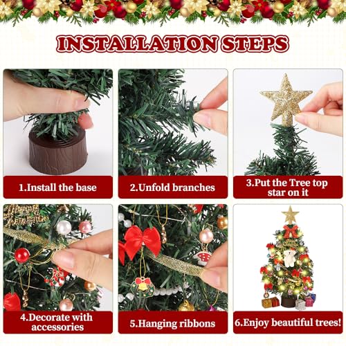 12 Inch Mini Artificial Christmas Tree with Light Y44818