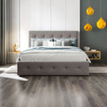 Upholstered Queen Size Platform Bed with 2 Drawers and Trundle B6205