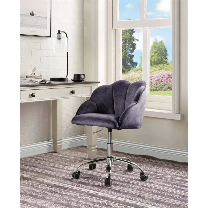 Dark Gray Velvet Office Chair Q40033
