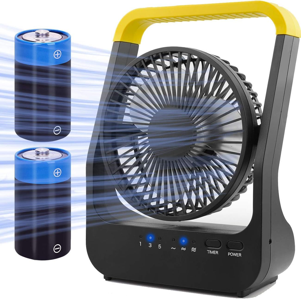 Battery Operated Fan Portable Desk Fan with Timer 3 Speeds Q179