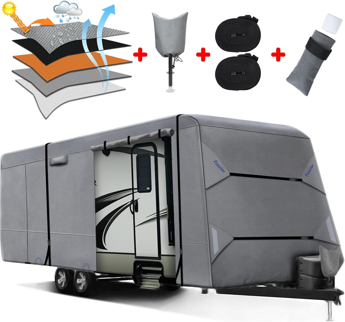 Heavy Duty 5 Layers Anti-UV Travel Trailer Cover 31'1 - 34' Z971