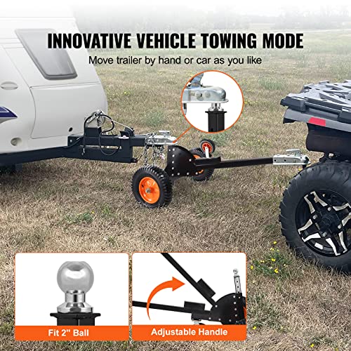 Adjustable Trailer Dolly with 1-7/8'' Hitch Ball & 10'' Solid Tires, 16''-24'' Adjustable Height, 600lbs Tongue Weight Capacity F3554