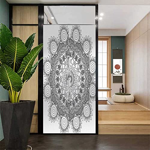 35.4 inch x 78.7 inch Black and White Glass Privacy Sticker H28524