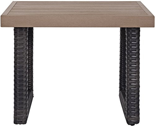 Brown Outdoor Wicker Side Table H3556